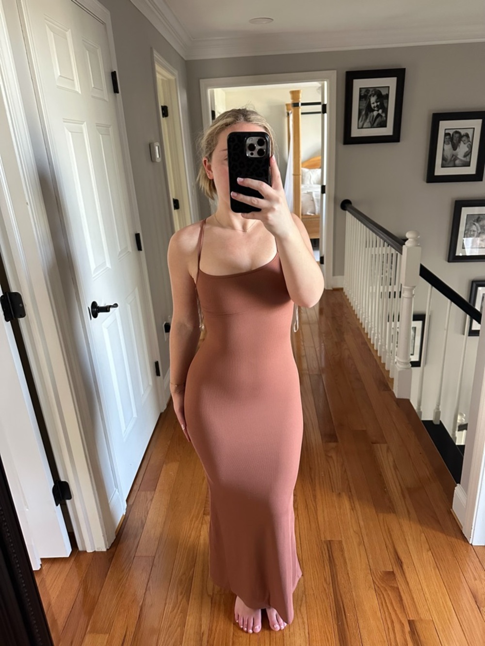 wild fable Ribbed Maxi Slip Dress in Dusty Rose